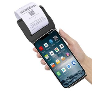 58mm POS Thermal Receipt Printer,Bluetooth Handheld POS Machine Terminal Printer Mobile POS Portable Back Clip Receipt Printer with Barcode Scanning Function Support SPP Protocol