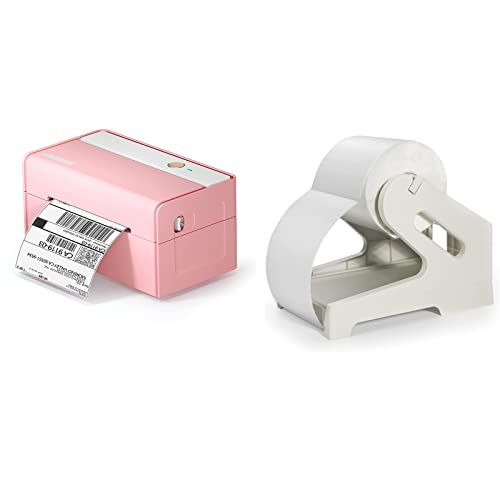 JADENS Pink Thermal Label Printer & White Label Holder, Label Holder for Rolls and Fan-fold Labels & Bluetooth Thermal Label Printer | The Storepaperoomates Retail Market - Fast Affordable Shopping