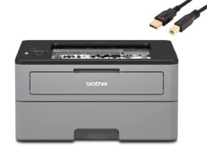 New Brother Compact Monochrome Laser Printer, HL-L23 25DW, Automatic Duplex (2-Sided) Printing, Wireless Networking, Durlyfish USB Printer Cable