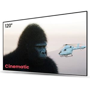 AWOL VISION Ambient Light Rejecting (ALR) Projector Screen for Ultra Short Throw(UST) Projector, 120″ Fixed Frame, 80% Picture Quality Improved, 95% Celling Light Rejecting(CLR), Active 3D – C120