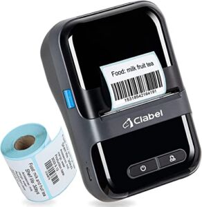 Label Maker Machine, CLABEL 220B Portable Bluetooth Thermal Label Printer for Labeling,Office, Address, QR Code, Barcode, Cable, Compatible with Android & iOS System Use for Home & Retailing, Black