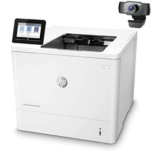 HP Laserjet Enterprise M611dnC Single-Function Wired Ethernet Monochrome Laser Printer – Print only – 4.3″ Touchscreen, 65 ppm, 1200 x 1200 dpi, Auto Duplex Printing, Cbmou External Webcam