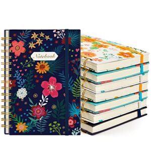 Coopay 8 Pack A5 Spiral Notebook College Ruled Composition Notebooks Hardcover Spiral Journal, Cute Blooming Floral, for Office Home School Business, 8.3″ x 5.5″, 100GSM Thick Paper, 160 Pages