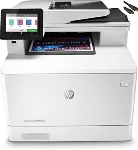 HP Color Laserjet Pro M479fdn Ethernet only All-in-One Laser Printer-White – Print Scan Copy Fax – 28 ppm, 600×600 dpi, 8.5 x 14, Auto 2-Sided Printing, 50-Sheet, Compatible with Alexa