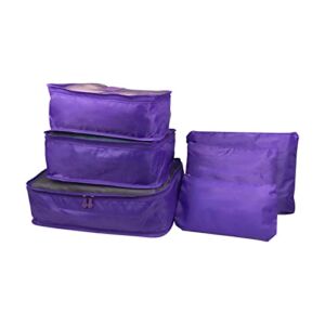WOHSAO Set of 6 Portable Luggage Packing Cubes, Underwear Travel Bag Wash Makeup Portable Storage Bag Six Sets of Clothes Luggage Shoe Storage Bag 6 Pieces