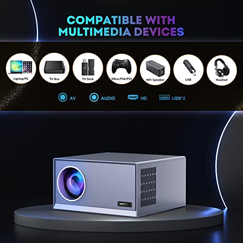 5G WiFi Bluetooth Projector 4K Support, XIDU 550 ANSI Lumen Native 1080P Portable Projector, 4D/4P Keystone Correction & Zoom Outdoor Projector, Home Theater Movie Projector for TV Stick/iOS/Android | The Storepaperoomates Retail Market - Fast Affordable Shopping