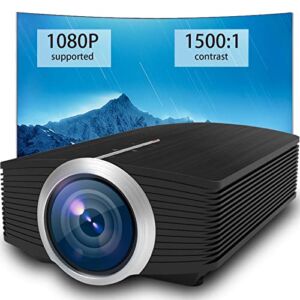 Mini Projector, 1080P HD Supported Portable Projector 2022 Upgraded Laptop Projector Outdoor Office Home Theater Movie Projector with HDMI/USB/Audio/AV for iOS/Android/Windows/PS5/Computer/TV