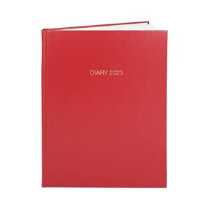 BookFactory 2023 Business Diary (384 Pages – 8 1/2″ x 11″) Standard Diary Red Imitation Leather Cover, Smyth Sewn Hardbound (CAL-384-7CS(DIARY2023))