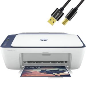 HP All in One Wireless Color Inkjet Printer Print Copy Scan Wireless USB Connectivity Mobile Printing with NeeGo 6 Feet Printer Cable – Blue