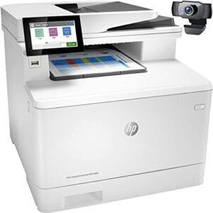 HP Laserjet Enterprise MFP M480f All-in-One Wired Color Laser Printer – Print Scan Copy Fax – 29 ppm, 600 x 600 dpi, 2GB Memory, Auto Duplex Printing, 50-Sheet ADF, Ethernet, Cbmou External Webcam
