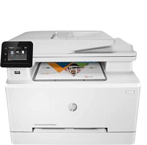 HP Color Laserjet Pro MFP M283cdw Wireless All-in-One Laser Printer, Auto Duplex Printing – Remote Mobile Print Scan Copy Fax – 50-Sheet ADF – 22ppm 600x600dpi 8.5×14, Ethernet, Cbmoun Printer_Cable