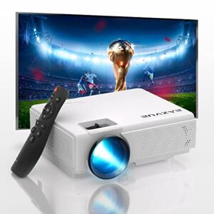 Mini Projector, Eazvue Portable Video Projector, 2022 Upgraded 55000 Hours 1080P Supported Home Theater Movie Projector, Compatible with HDMI,VGA,USB,AV,Laptop,Smartphone