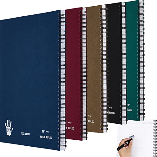 5 Pieces Jumbo Left Handed Notebook 100 Pages Left Handed College Ruled Notebook 11 x 9 Inches Spiral Notebook Lefty Notebooks for Easier Left Handed Use Supplies | The Storepaperoomates Retail Market - Fast Affordable Shopping
