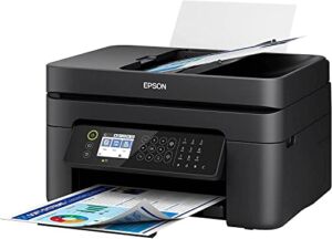 Epson Wireless Workforce WF-2850l All-in-One Color Inkjet Printer, Print Copy Scan Fax,2.4″ LCD, 5760 x 1440 dpi, 30-Sheet ADF, Duplex Printing, Up to 10 PPM, with GS Printer Cable