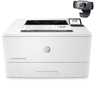 HP Laserjet Enterprise M406dn Single-Function Wired Monochrome Laser Printer, White – Print Only – 2.7″ LCD, 42 ppm, 1200 x 1200 dpi, Automatic Duplex Printing, Ethernet, Cbmou External Webcam