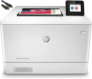 HP Color Laserjet Pro M454dwB Wireless Laser Printer, Auto Duplex Printing, 28 ppm, 250-Sheet, Built-in Wi-Fi, Security Features, WULIC Printer Cable