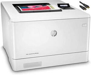 HP Color Laserjet Pro M454dn Laser Printer, Auto Duplex Printing, 2.7″ Touchscreen Display, 28 ppm, Built-in Ethernet -WULIC Printer Cable