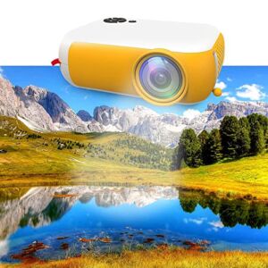 Mini Projector, Portable Home Movie Projector, Full HD 1080P Video Projector, with Multiple Interfaces, Compatible with Smartphone, Tablet, Laptop, PC, 17.2×16.3×7.8cm, Yellow