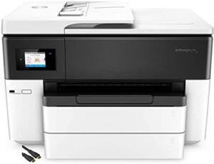 HP OfficeJet Pro Series Wide Format All-in-One Printer with Wireless Printing, Print Scan Copy Fax, Auto 2-Sided Printing, 512MB, 34 ppm, Compatible with Alexa – White