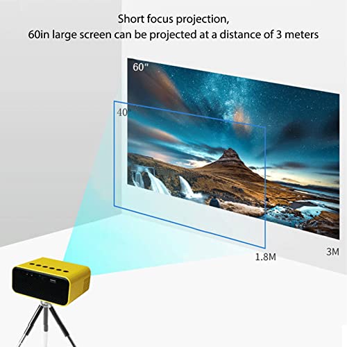 Home Projector,Mini Portable Outdoor Movie Projector,HD LED Micro Mobile Phone Same Screen Projector, 20000 Hours Light Source Life, for iOS Android (Yellow US Plug) | The Storepaperoomates Retail Market - Fast Affordable Shopping