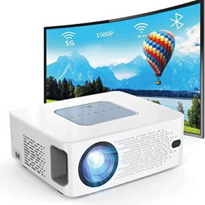 Projector with WiFi and Bluetooth Native 1080P HD Projectors Bluetooth 5G WiFi 9500L Home Theater Movie Video Projector HD 4K Support Phone TV Projector Compatible with PC HDMI USB / iOS Android Phone