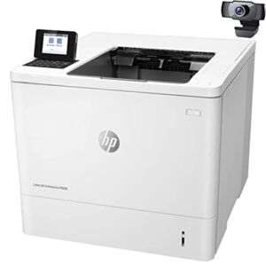 HP Laserjet Enterprise M608n Single-Function Wired Monochrome Laser Printer, White – Print only – USB and Ethernet Connectivity, 65 ppm, 1200 x 1200 dpi, Manual Duplex Printing, Cbmou External Webcam