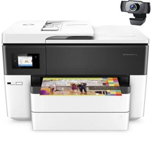 HP OfficeJet Pro 7740 Wide Format Wireless All-In-One Color Inkjet Printer, White – Print Scan Copy Fax – 2.65″ LCD, 22 ppm, 4800 x 1200 dpi, 35-sheet ADF, Auto 2-sided Printing, Cbmou External Webcam