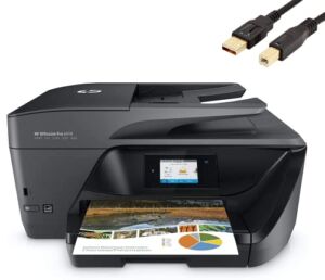 HP OfficeJet Pro 69-78, All-in-One Wireless Inkjet Printer, Double Sided Print and Scan, Instant Ink Ready, Black, with MTC Printer Cable