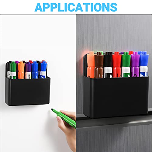 2 Packs Black Magnetic Marker Holder for Whiteboards / Fridge / Refrigerator / School Locker, Dry Erase Whiteboard Marker Holder,Magnetic Pen Holder Organizer Mount with Anisotropic Magnet Pad | The Storepaperoomates Retail Market - Fast Affordable Shopping