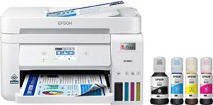 Epson EcoTank ET-4850L Wireless Color All-in-One Printer, Print Scan Copy Fax, 2.4″ Touchscreen, Auto-Duplex Printing, ADF and Ethernet, 15.5 PPM, 1200X2400 DPI with Bonus Black Ink and Printer Cable