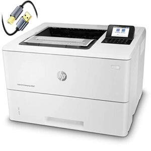 HP Laserjet Enterprise M507dn Single-Function Wired Monochrome Laser Printer, White – Print only – USB and Ethernet Connectivity, 45 ppm, 1200 x 1200 dpi, Auto Duplex Printing, Cbmou Printer Cable