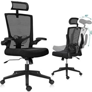 CBBPET Ergonomic Office Chair, Mesh Office Chair with Lumbar Support, Desk Chairs with Wheels, Computer Chair for Heavy People 300LBS, Comfortable with Reclining, Adjustable Armrest and Headrest