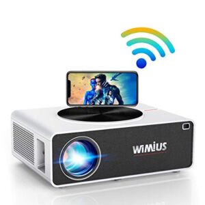 Projector, WiMiUS 5G WiFi Bluetooth Projector Native 1080P 60Hz Video Projector Support 4K 500″ Display Zoom for Indoor Home Theater and Outdoor Movie