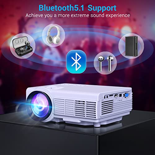 Projector with WiFi and Bluetooth, 5G WiFi Native 1080P 8500L YOWHICK Outdoor Projector 4K Support, Mini Portable Movie Projector with Screen, for HDMI, VGA, USB, Laptop, iOS & Android Phone | The Storepaperoomates Retail Market - Fast Affordable Shopping