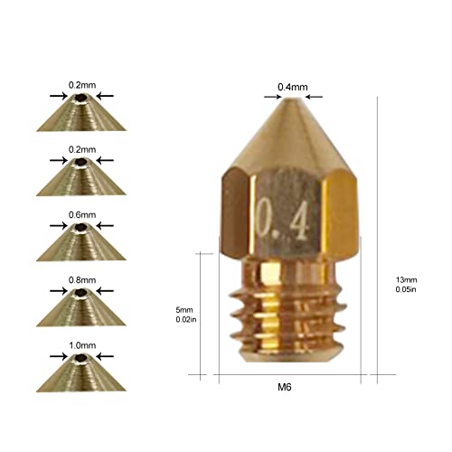 Uiter 30PCS 3D Printer Extruder Nozzles Hardened Steel, Brass High Temperature Pointed Wear Resistant Nozzle Compatible with CR-10, Ender 3/ V2 Ender3 pro, Prusa i3 (0.2 0.3 0.4 0.5 0.6 0.8 1.0 mm) | The Storepaperoomates Retail Market - Fast Affordable Shopping