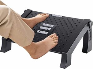 Foot Rest,6 Height Adjustable Foot Rest for Under Desk at Work,Ergonomic Under Desk Footrest with Massage Particle and Rollers,Office Under Desk Foot Stool for Promote Leg Circulation,Relieve Pressure