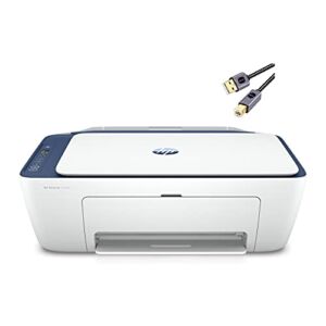 HP DeskJet 2742e Series All-in-One Color Inkjet Printer I Print Copy Scan I Wireless & USB Connectivity I Mobile Printing I Up to 4800 x 1200 DPI I Print Up to 7 ISO PPM I Blue Steel + Printer Cable