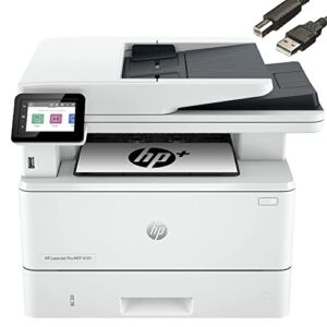 HP Laserjet Pro MFP 4101fdwe Wireless Black & White Printer, Print scan Copy fax, Auto 2-Sided Printing, 42 ppm, 512 MB, HP+ Smart Office Features and Fax, Bundle with JAWFOAL Printer Cable