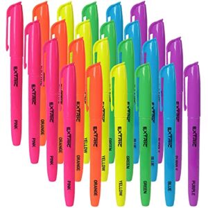 Highlighters, 16 pk. Highlighter- Pen Style Fluorescent Highlighters Assorted Colors, Chisel Tip Smudge Free. Pocket Highlighter.