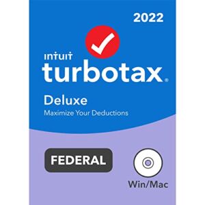 TurboTax Deluxe 2022 Tax Software, Federal Only Tax Return, [Amazon Exclusive] [PC/MAC Disc]
