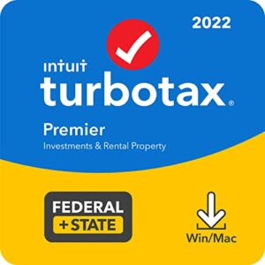 TurboTax Premier 2022 Tax Software, Federal and State Tax Return, [Amazon Exclusive] [PC/MAC Download]