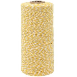 Just Artifacts ECO Bakers Twine 240-Yards 4Ply (Striped Lemon Yellow)