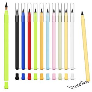 Ainiv 10 PCS Inkless Magic Pencil Everlasting Pencil Eternal with Macaron Eraser, Infinity Reusable Pencil for Writing Drawing with Extra 10 Erasers,Bright Colors Pencils Home Office School Supplies