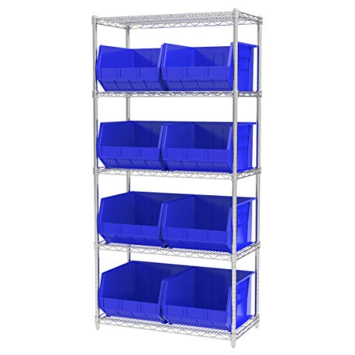 Akro-Mils 13014 Stack-N-Store Heavy Duty Stackable Open Front Plastic Storage Container Bin, (4-Pack) & 30270 AkroBins Plastic Storage Bin Hanging Stacking Containers, (18-In x 16-In x 11-In),(3-Pack) | The Storepaperoomates Retail Market - Fast Affordable Shopping