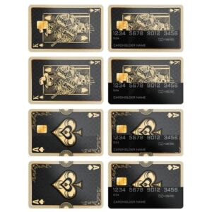 GOLEEX Ace Playing Cards Debit Credit Card Membership Card Vinyl Decals Slim Design Wrap Stickers Removable Covering Bank Cards Waterproof Accessories Print Label Funny Cover