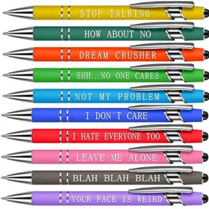 10PCS 2 in 1 Funny Pens, Colorful Ballpoint Pens with Inspirational Quotes and Touch Screen Function, Glitter Pen for Adults, School, Funny Office Gifts