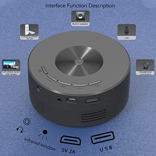 Mini Kids Projector, Home Theater Movie Projector Portable Video Projector TFT LCD Built in 4? 2W Speakers,for Kids Christmas New Year Gifts, Black | The Storepaperoomates Retail Market - Fast Affordable Shopping