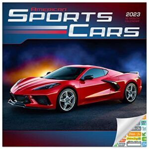 American Sports Cars Calendar 2023 — Deluxe 2023 Exotic Cars Wall Calendar Bundle with Over 100 Calendar Stickers (Motorsports Gifts, Office Supplies)