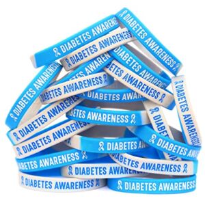 SayitBands Fifteen (15) of Diabetes Awareness Silicone Wristband Bracelets