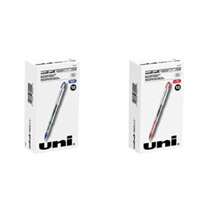 uni-ball Vision Elite Rollerball Pens Bold Point, 0.8mm, Blue, 12 Pack & Vision Elite Rollerball Pens Bold Point, 0.8mm, Red, 12 Pack